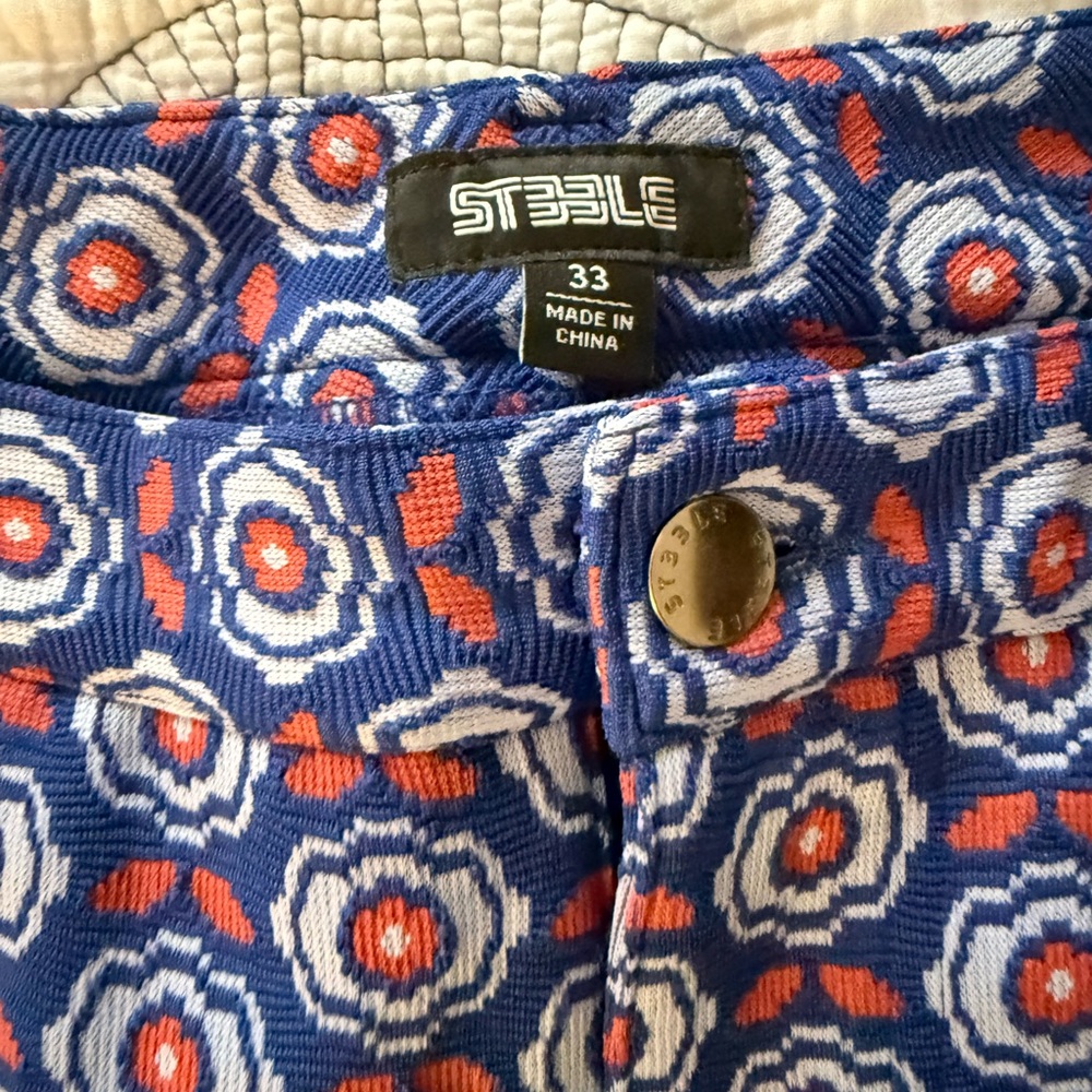 Stylish St33le Navy Patterned Men's Shorts - Picture 2 of 4
